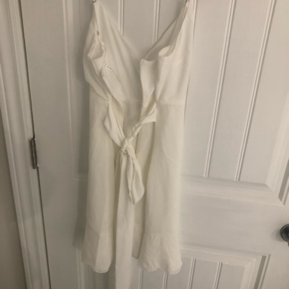 White Becca Wrap Ruffle Dress from Lucy in the Sky - Picture 3 of 5